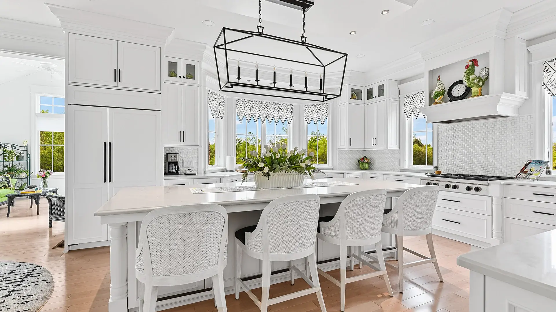 High-end kitchen with professional real estate photography lighting