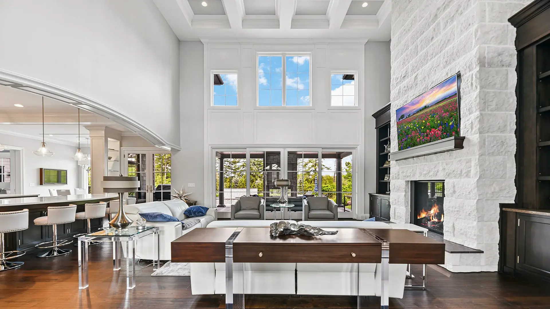 Luxury living room with fireplace - Buffalo property photography
